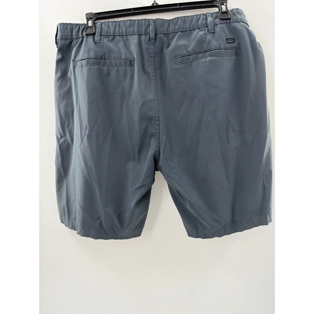 Jachs New York Mens Performance Shorts Slate Blue Stretch Chino 1563023 Size 36